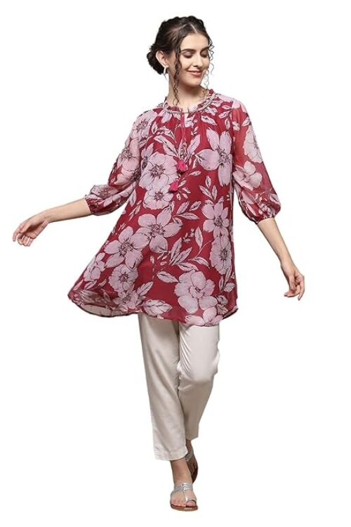 Polyester Straight Printed Top