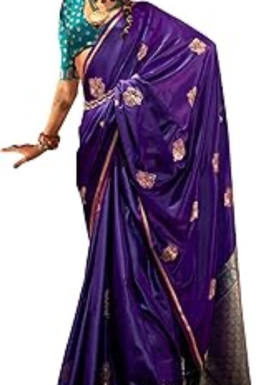 Women’s Satin Silk Bagh Printed Saree With Unstitched Blouse