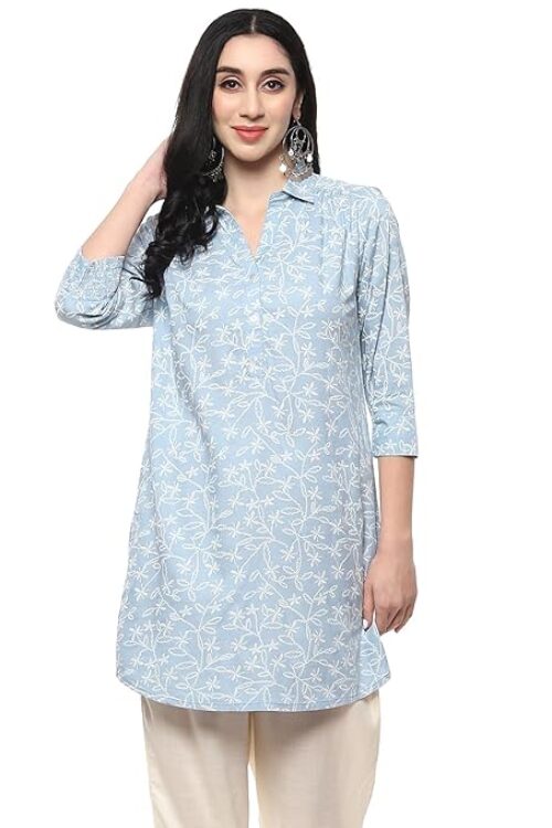 Rayon Regular Fit Solid Regular Printed Kurta