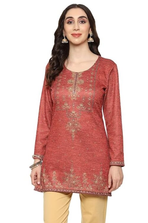 Poly Cotton Straight Printed Kurti