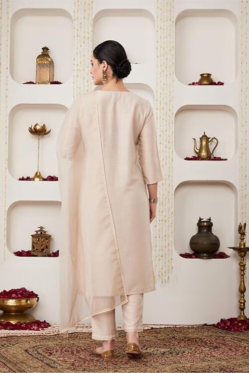 Women’s Embroidered Kurta Pant Set with Dupatta